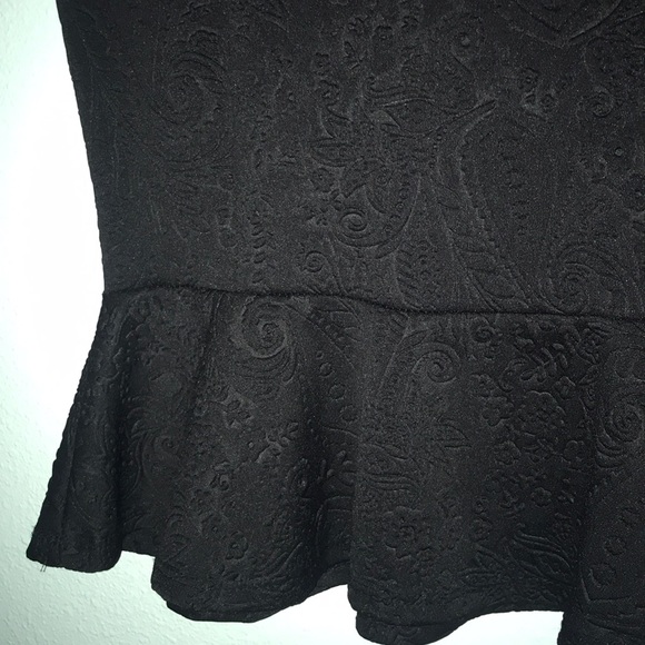 Black Peplum Top - Picture 3 of 5